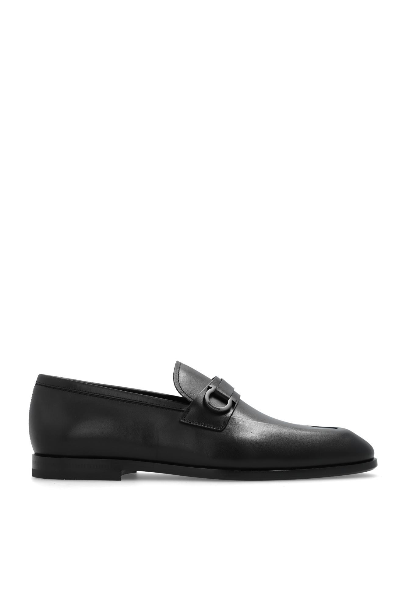 FERRAGAMO Leather Loafers In Black Product Image