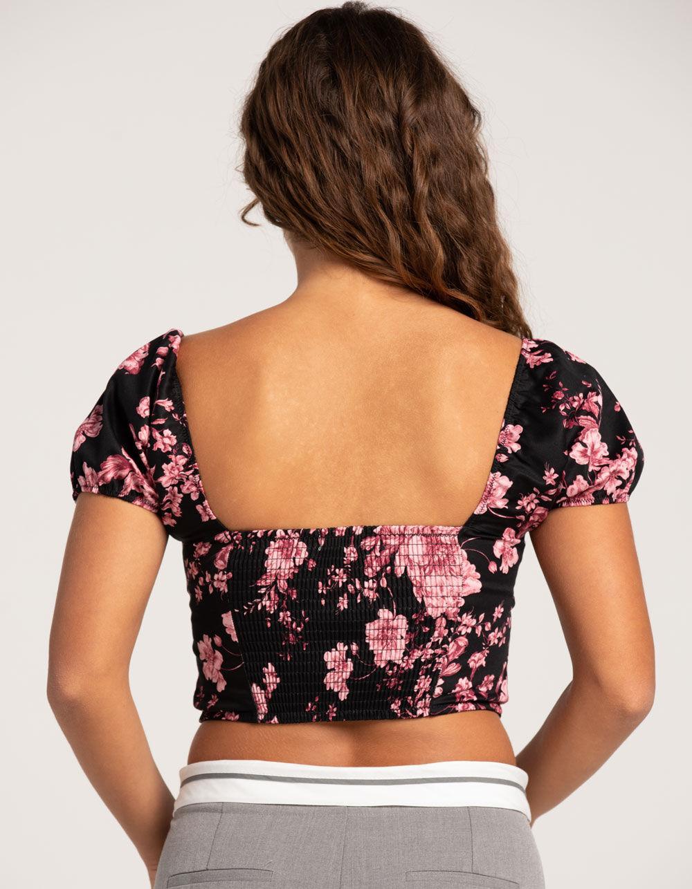 WEST OF MELROSE Floral Hook N Eye Womens Corset Top Product Image