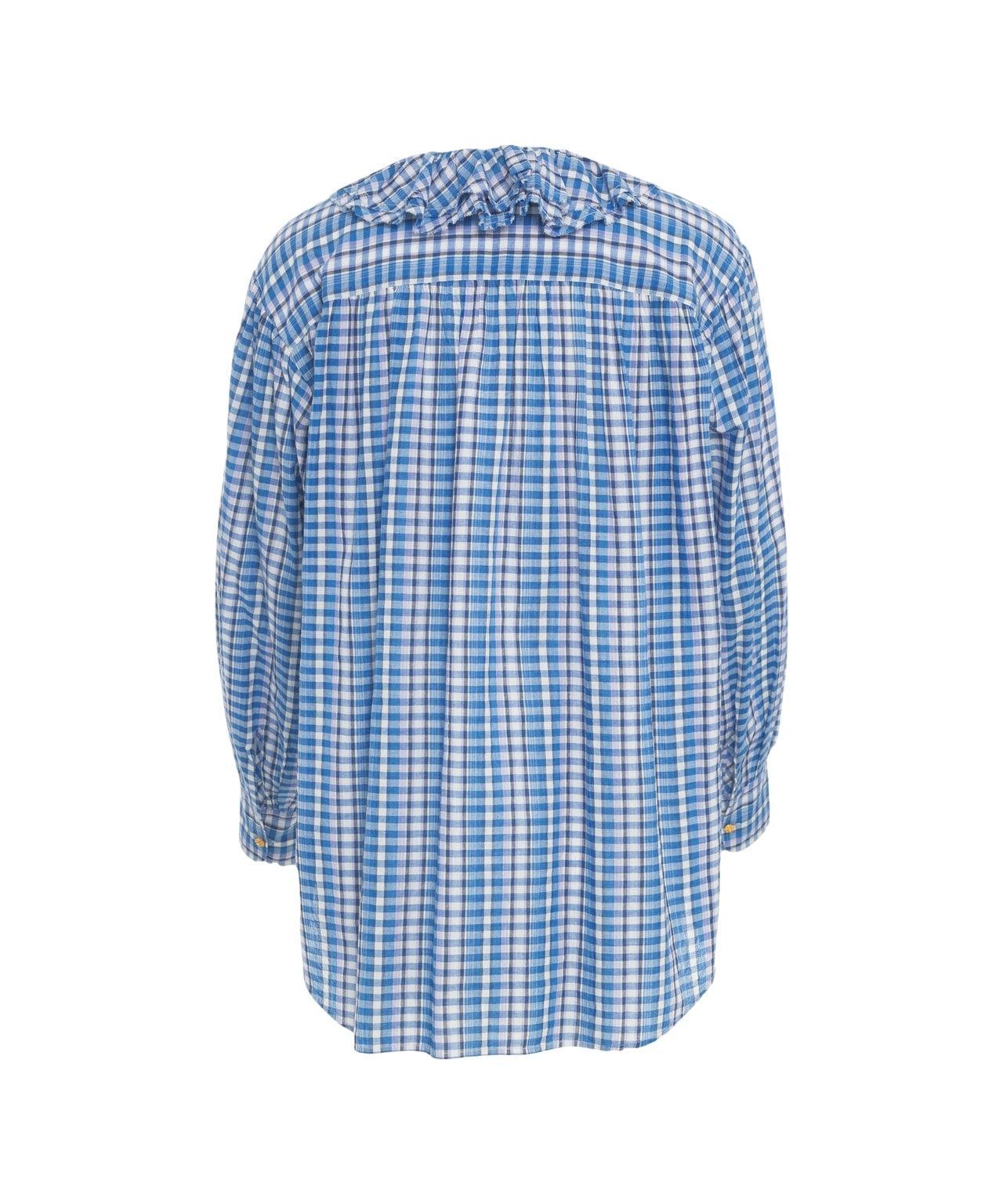 Check blouse with ruffles Product Image