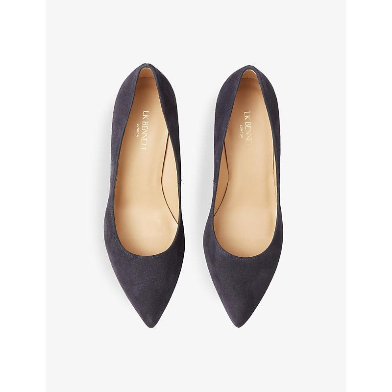 LK BENNETT Audrey Suede Courts In Blu-navy Product Image