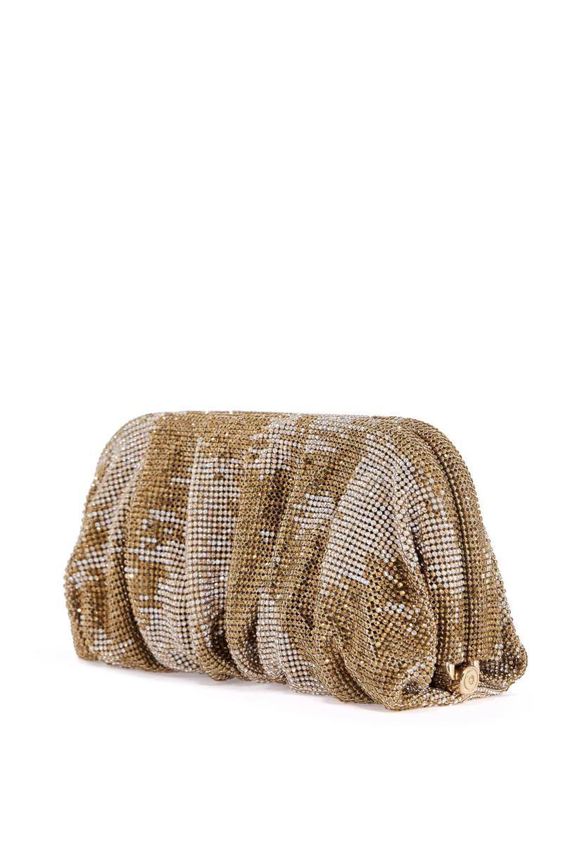 BENEDETTA BRUZZICHES Large Gold Rhinestone Net Bag Product Image