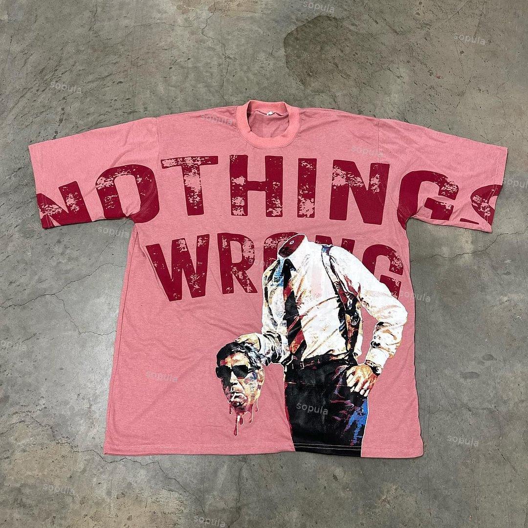 Vintage Nothing Wrong Die Alone Graphic Print Cotton T-Shirt Product Image