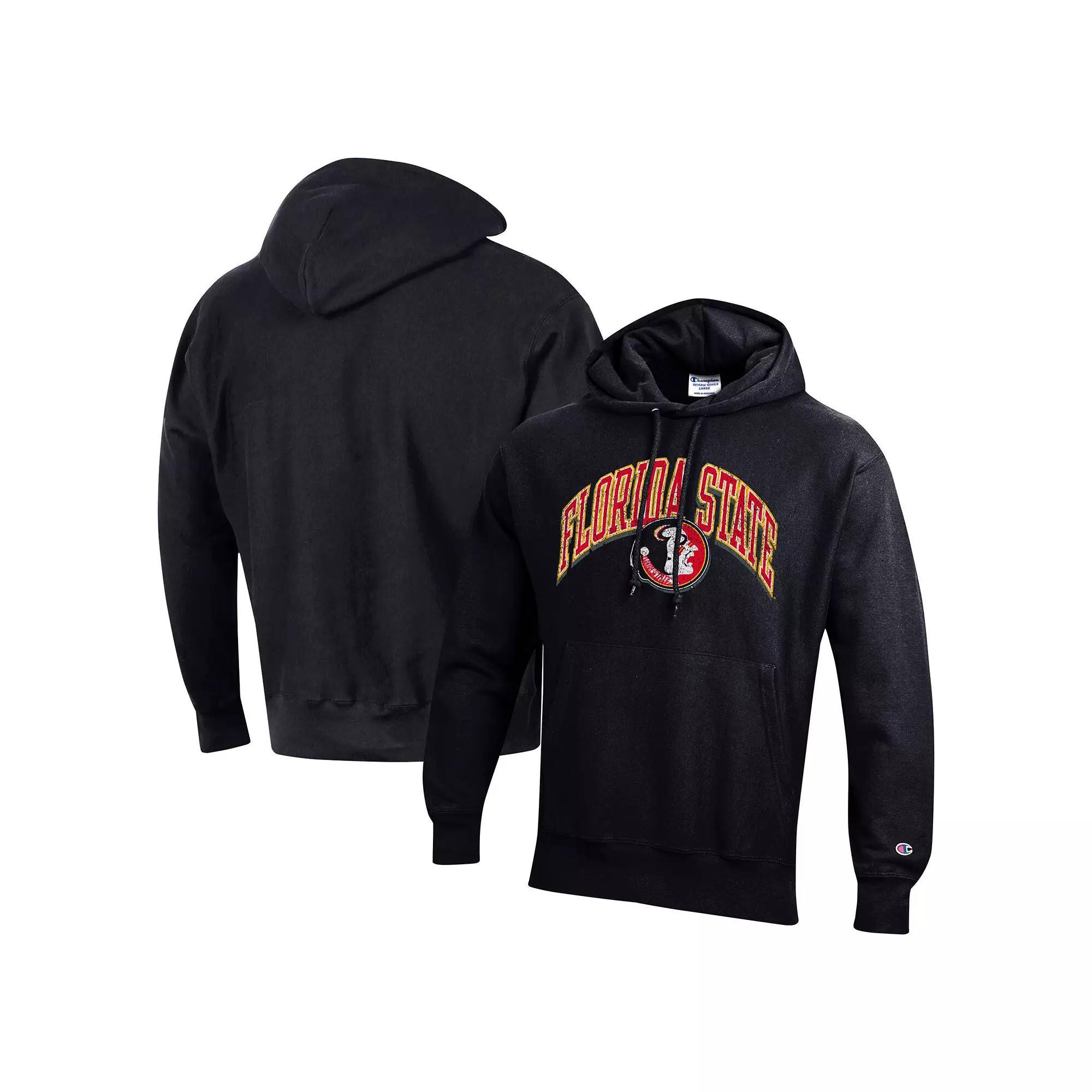 Men's Champion Black Florida State Seminoles Vault Late Night Reverse Weave Pullover Hoodie,  Product Image