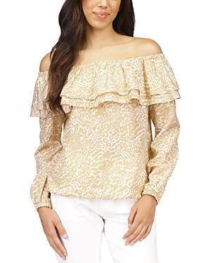 Michael Kors Ocelot Ruffle Trim Top Product Image