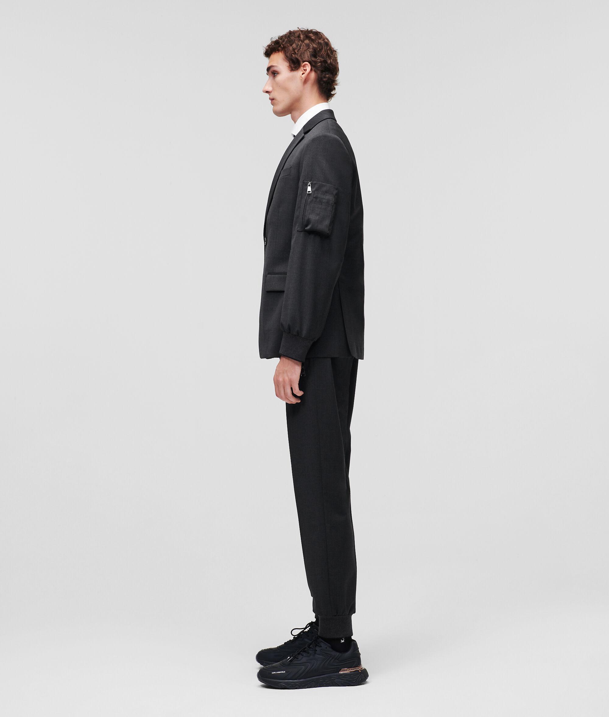 WOOL-BLEND RIBBED-CUFF BLAZER Product Image