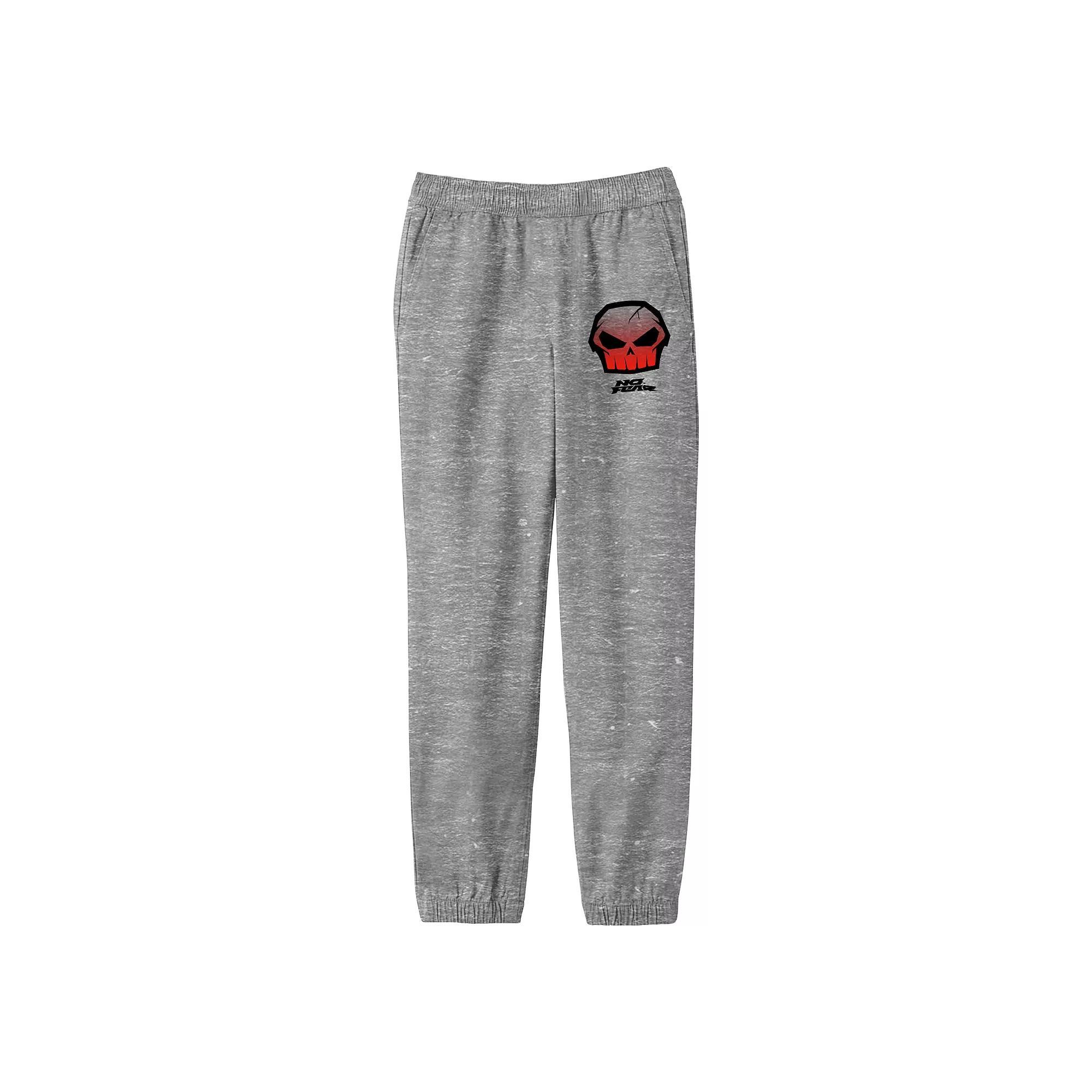 Men's No Fear Red Skull Logo Pajama Pants, Size: Medium, Gray Product Image