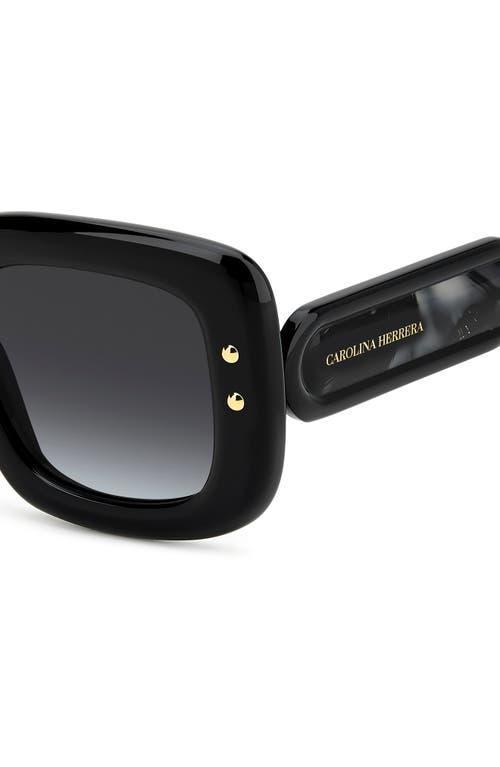 CAROLINA HERRERA 49mm Small Gradient Rectangular Sunglasses In Black Product Image