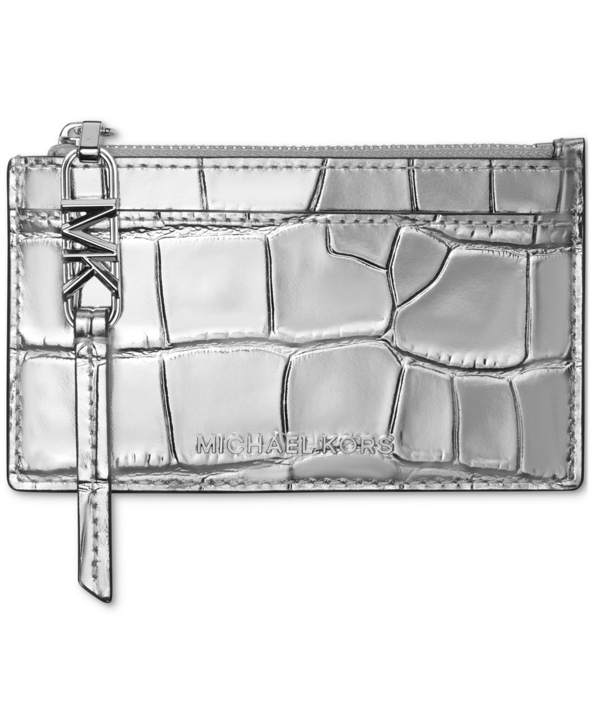 MICHAEL KORS Michael  Empire Small Zip Card Case In Silver Product Image