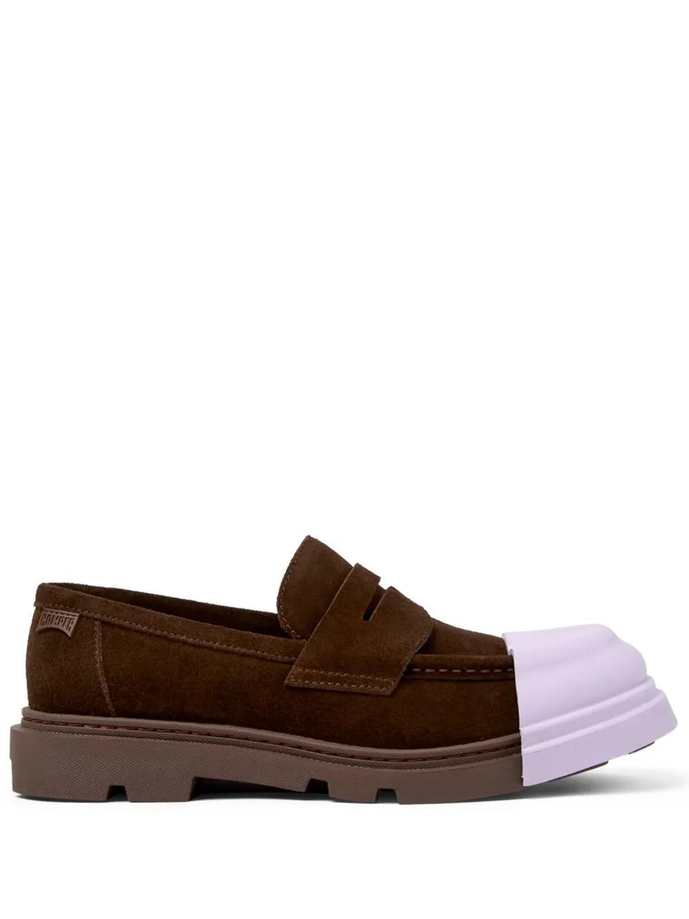 CAMPER Junction Removable-toecap Suede Loafers In Marrone Product Image