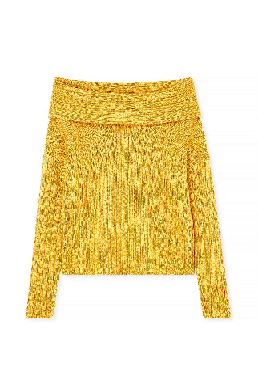 Knitted Off Shoulder Sweater Product Image