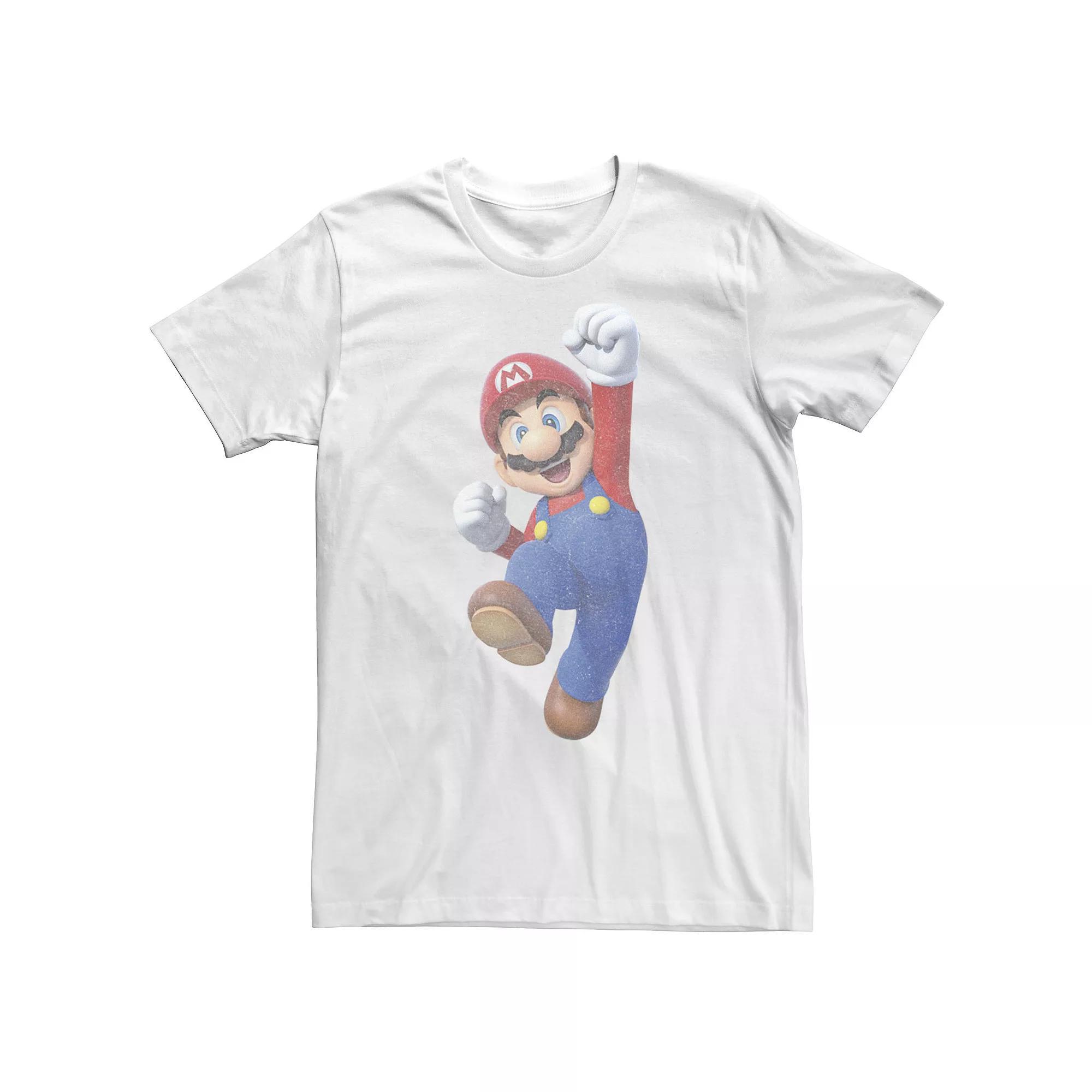 Men's Super Mario Faded Mario Jump Portrait Tee,  Product Image