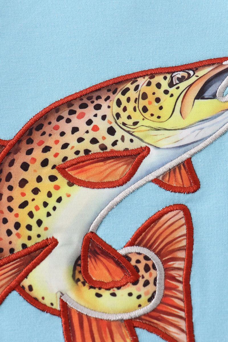 Blue stripe crane truck applique top Product Image