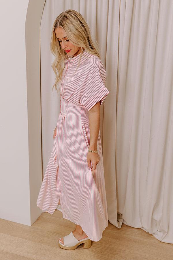 Sunlit Stroll Stripe Maxi Dress in Pink Product Image