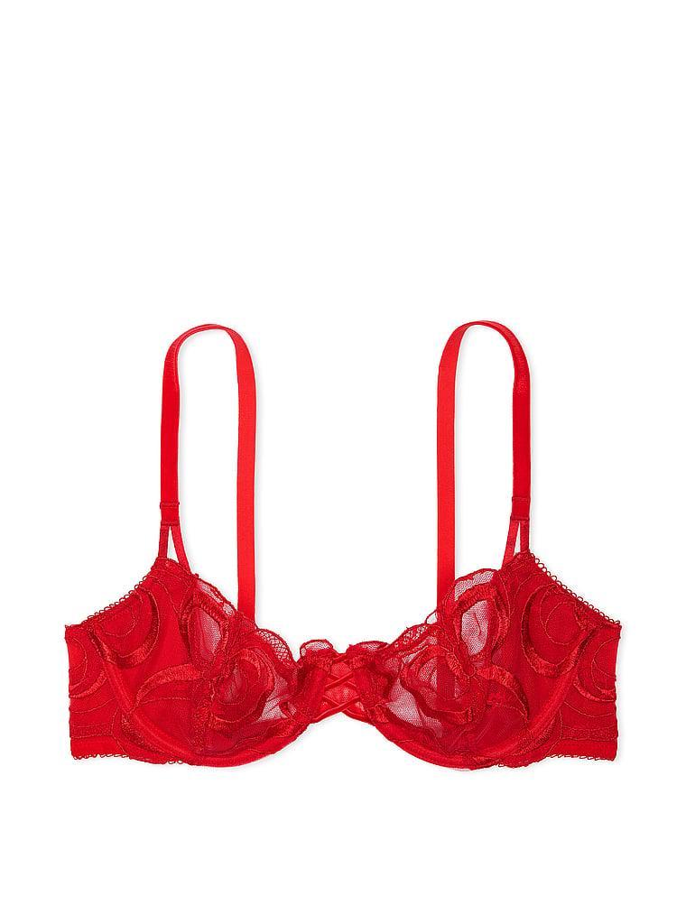 Wicked Tied-with-a-Bow Embroidery Unlined Balconette Bra Product Image