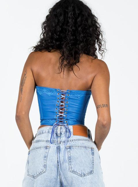 Yamie Bustier Top Blue Product Image