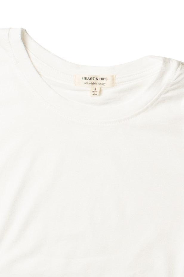 White Short Sleeve Crop Tee Product Image