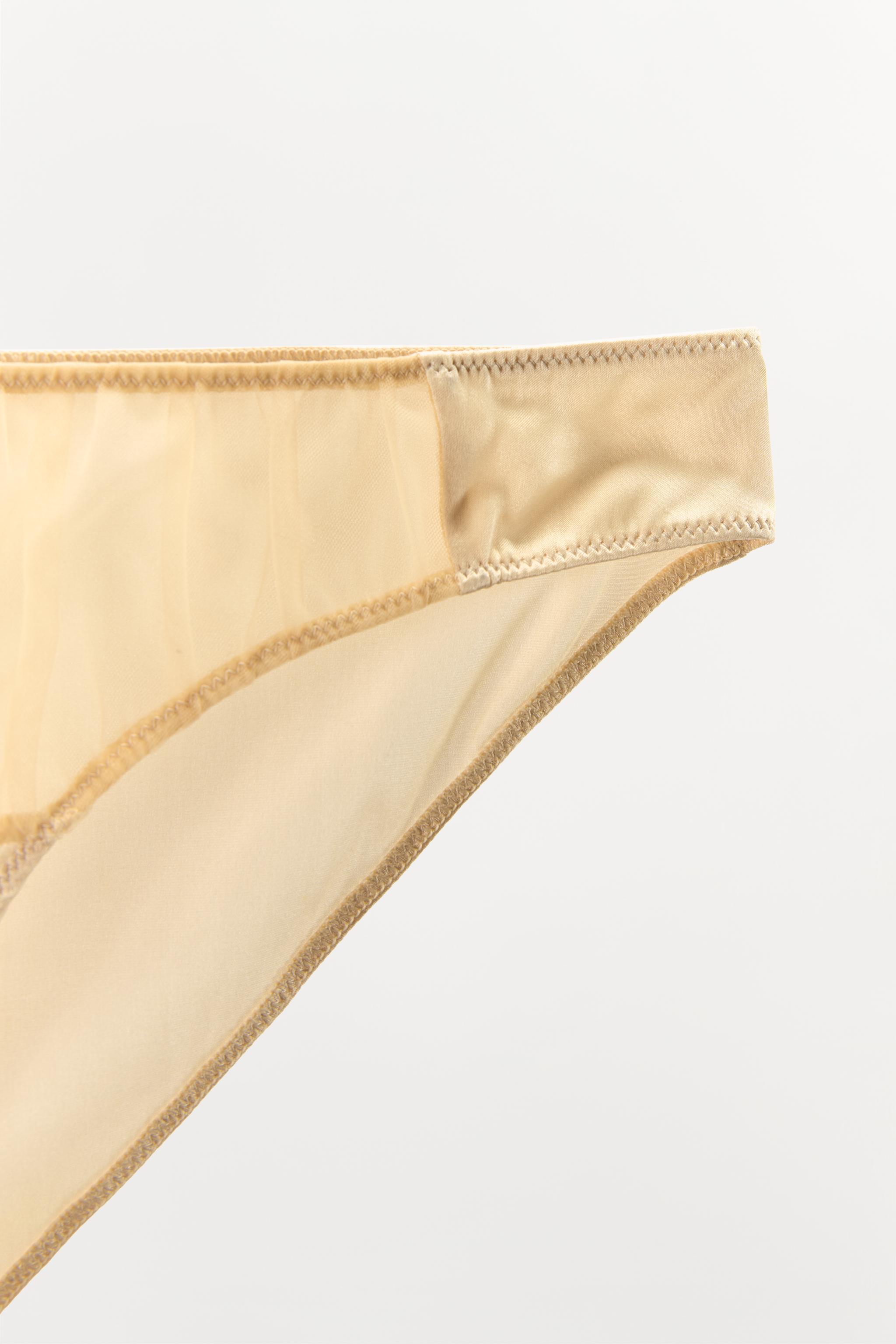 SATIN EFFECT MESH PANTIES Product Image