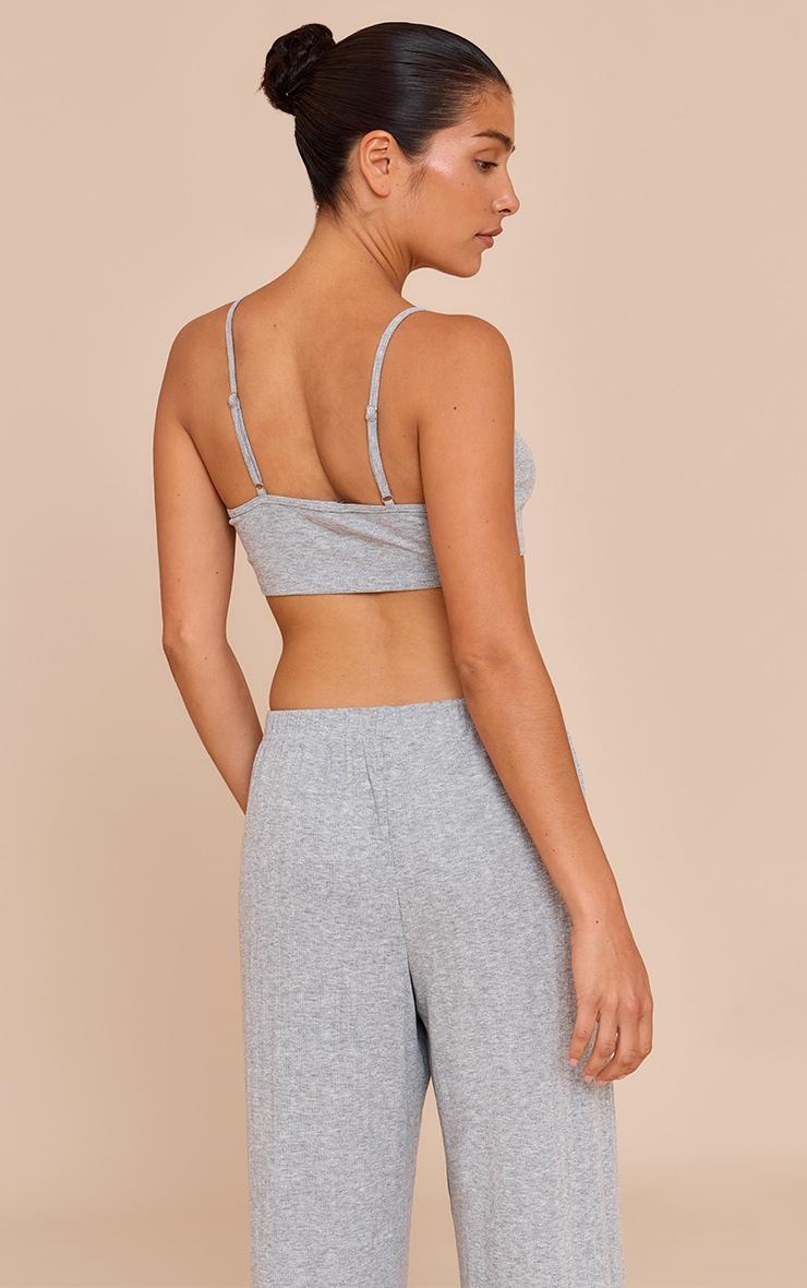 Petite Grey Marl Pointelle Pj Bralette Product Image