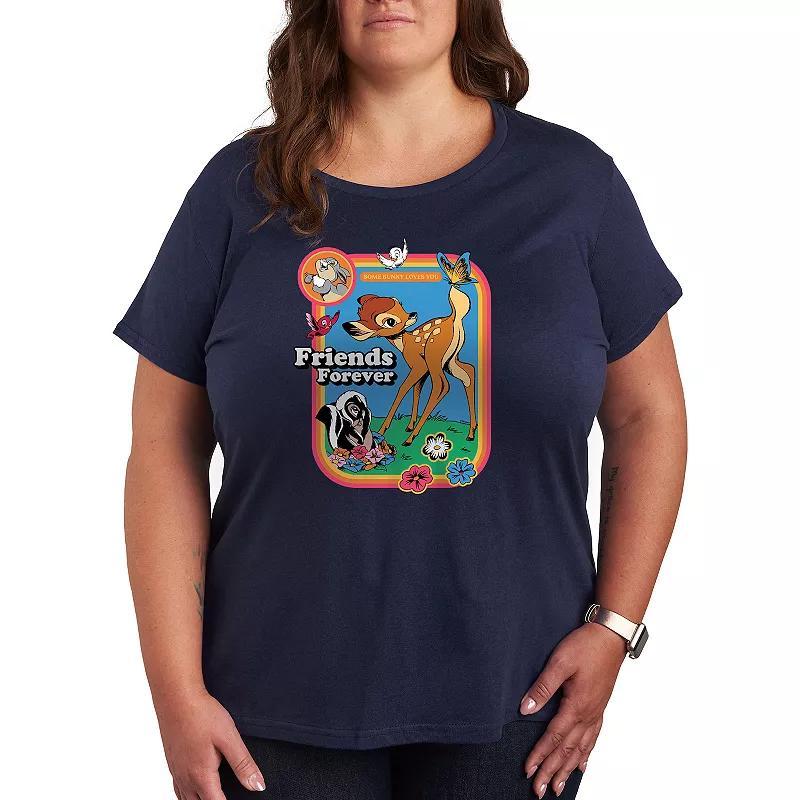 Disney's Bambi Plus Friends Forever Graphic Tee, Women's, Size: 2XL, Black Product Image