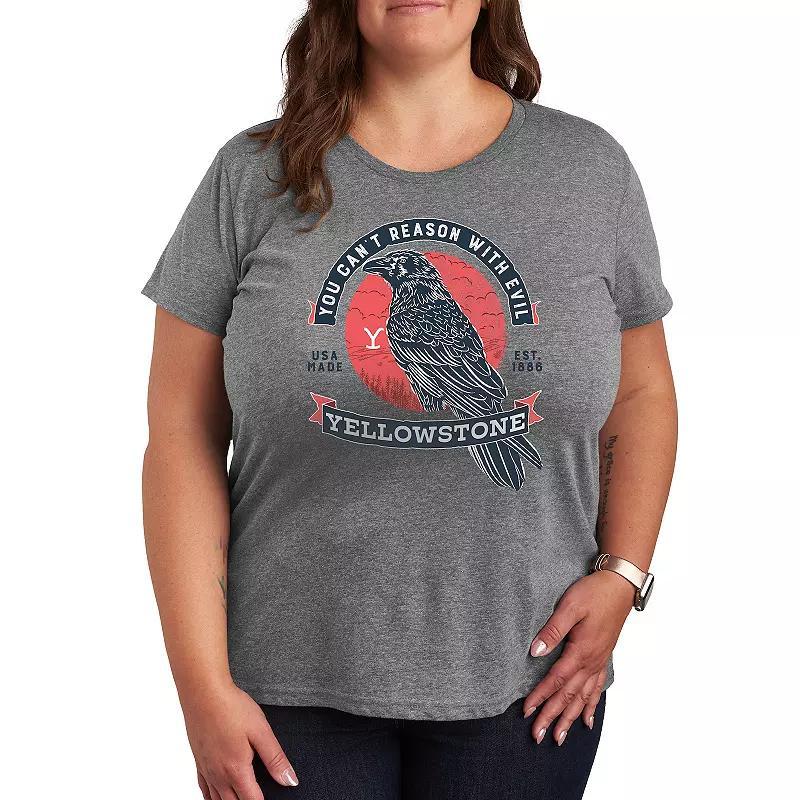 Plus Yellowstone Cant Reason Evil Graphic Tee, Womens Product Image