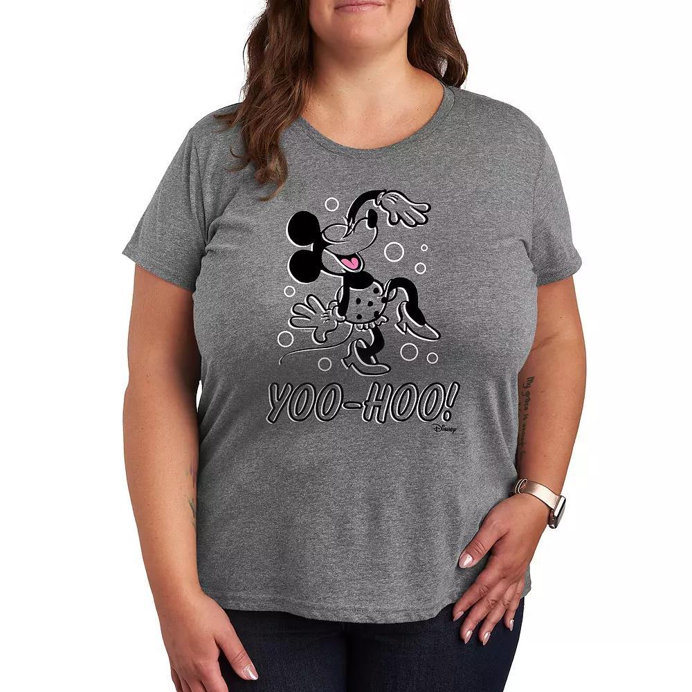 Disney's Minnie Mouse Plus Yoo Hoo Graphic Tee, Women's, Size: 2XL, Grey Gray Product Image