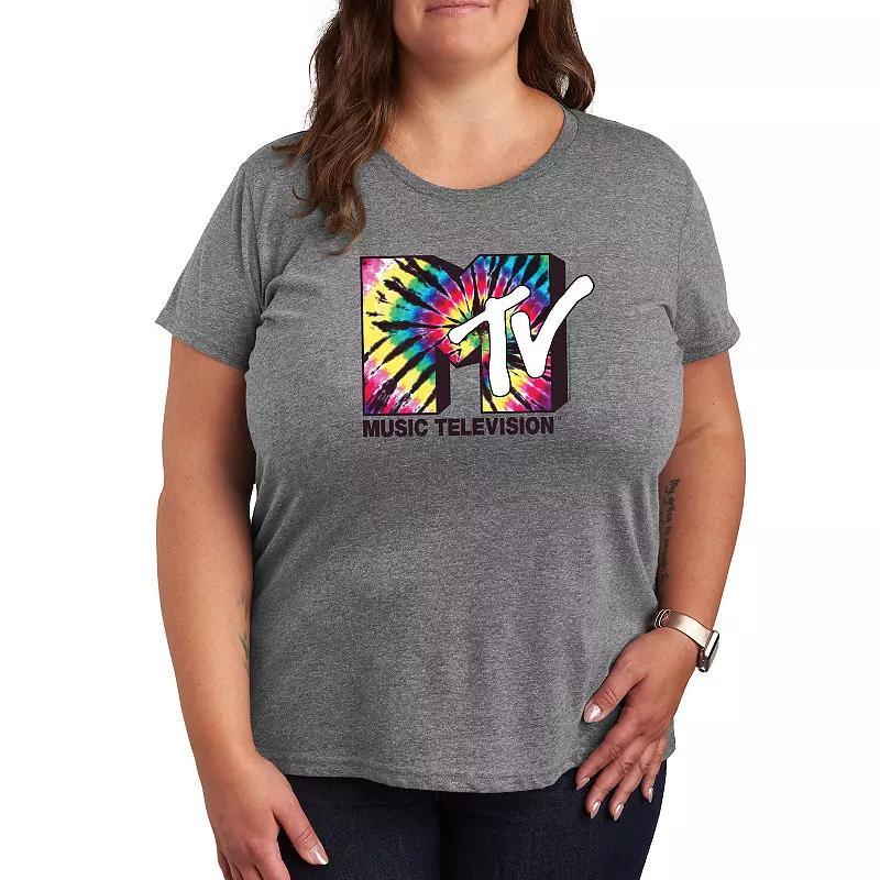 Juniors Plus Size MTV Tie Dye Logo Tee, Womens Product Image