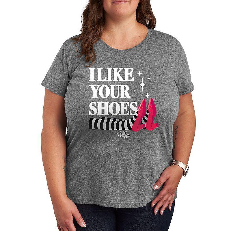 Plus The Wizard Of Oz Like Your Shoes Graphic Tee, Women's, Size: 3XL, Grey Blue Product Image