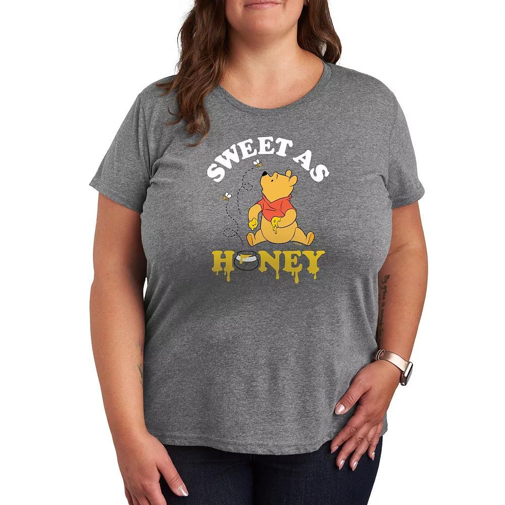 Disney's Winnie The Pooh Plus Sweet As Honey Graphic Tee, Women's, Size: 2XL, Grey Gray Product Image