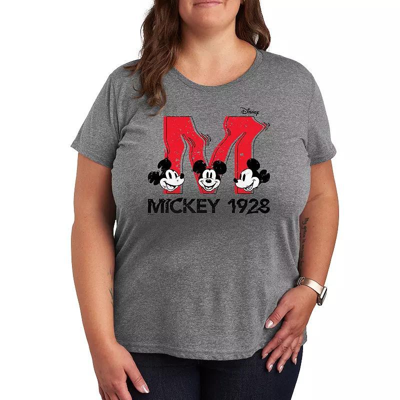 Disney's Mickey Mouse Plus Original Graphic Tee, Women's, Size: 4XL, Grey Gray Product Image