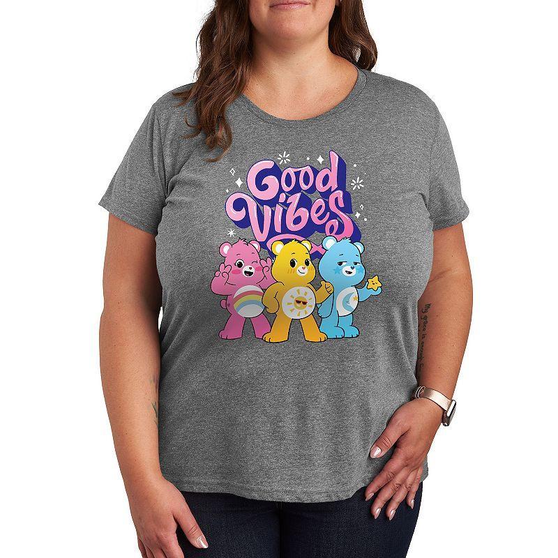 Plus Care Bears Vibes Graphic Tee, Womens Gray Grey Product Image