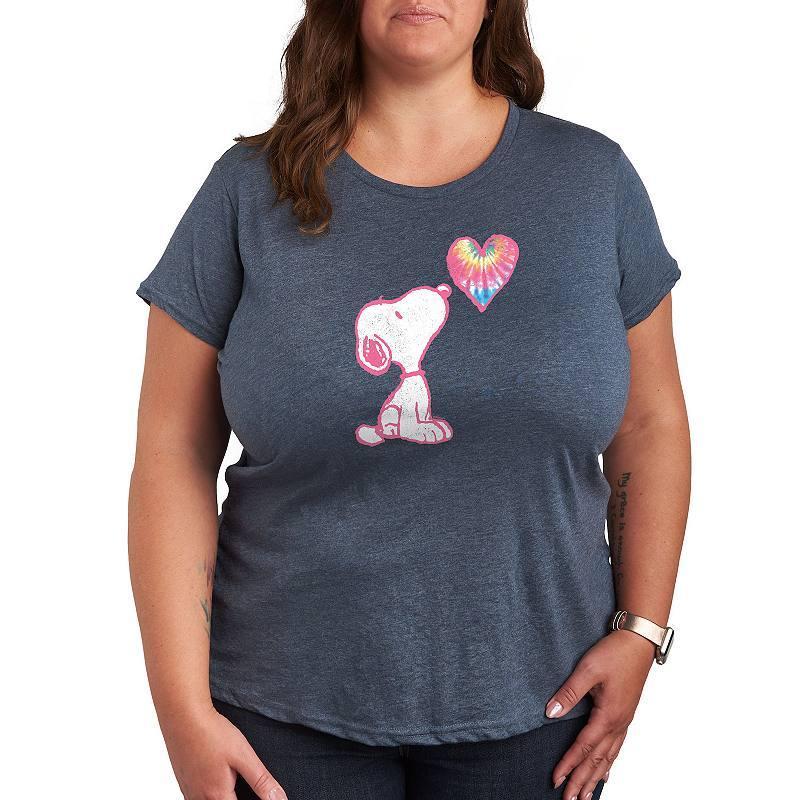 Plus Peanuts Pastel Rainbow Heart Graphic Tee, Women's,  Product Image