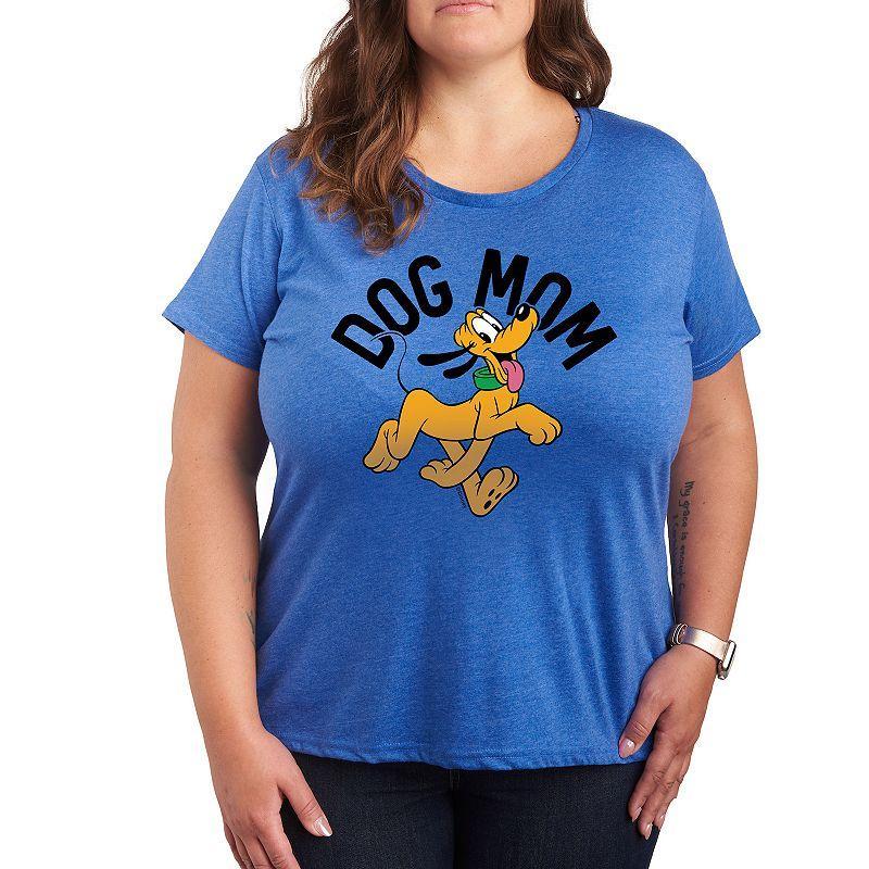 Disney's Pluto Plus Size Dog Mom Graphic Tee, Women's, Size: 1XL, Grey Gray Product Image