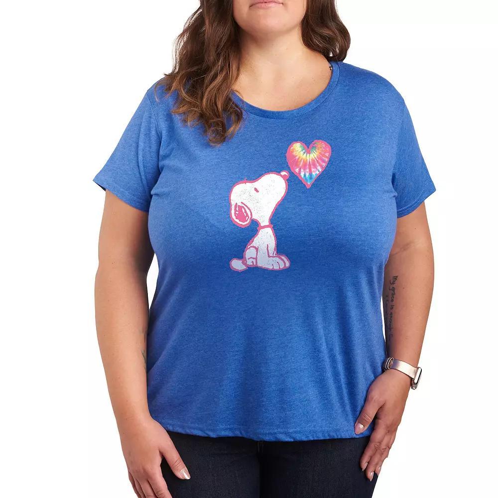 Plus Peanuts Pastel Rainbow Heart Graphic Tee, Women's,  Product Image