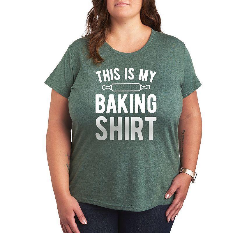 Plus This Is My Baking Shirt Graphic Tee, Women's, Size: 4XL, Grey Blue Product Image