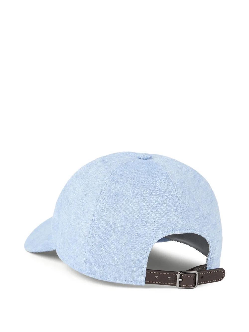 BRUNELLO CUCINELLI Logo-embroidered Cap In Blue Product Image