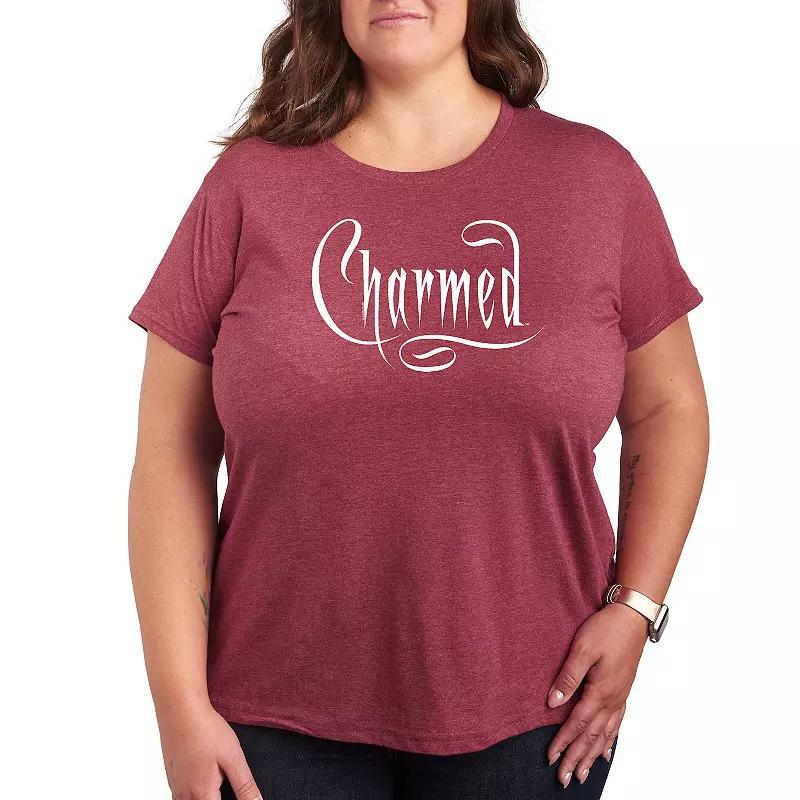 Plus Size Charmed Logo Tee, Women's, Size: 3XL, Dark Red Product Image