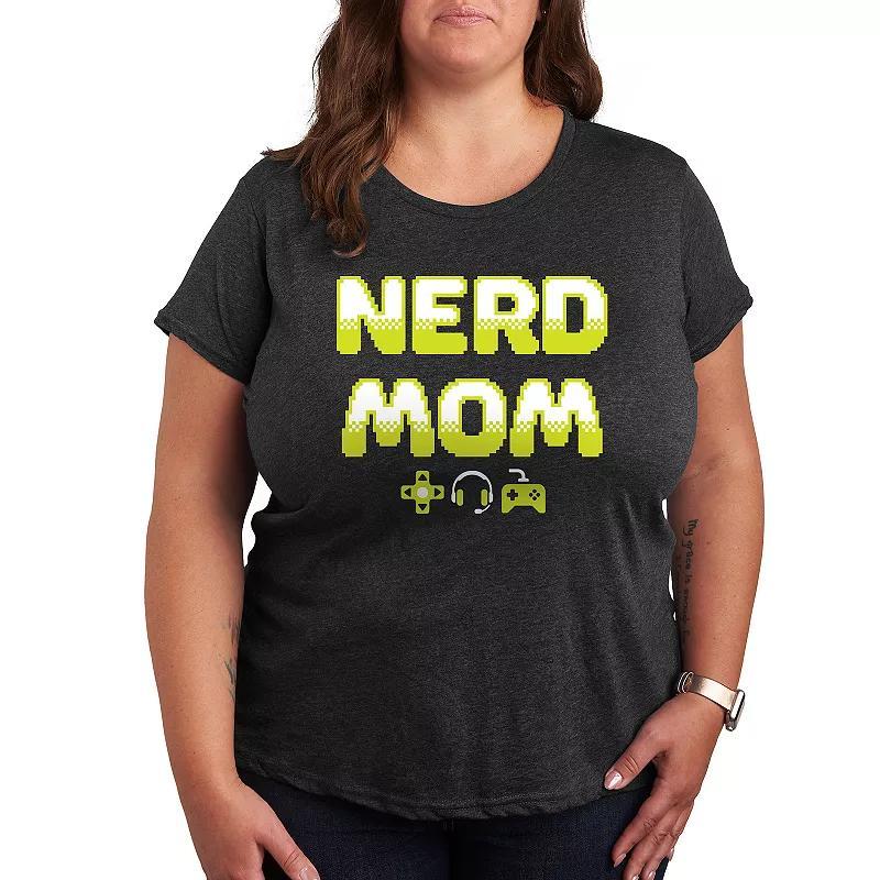 Plus Nerd Mom Graphic Tee, Women's, Size: 3XL, Heather Grey Product Image