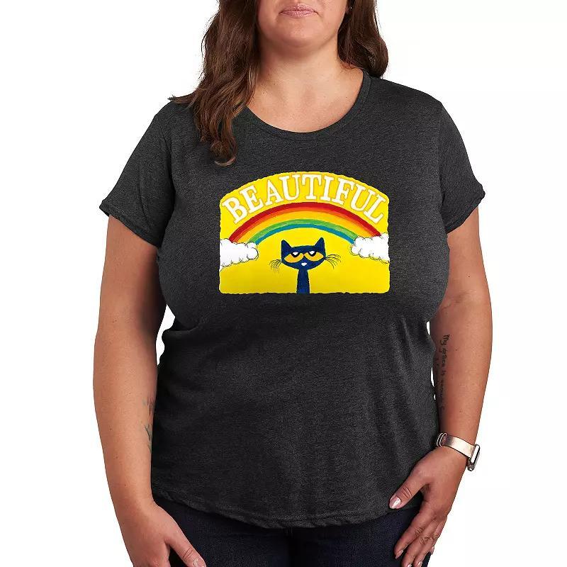 Plus Pete the Cat Beautiful Rainbow Graphic Tee, Women's,  Product Image