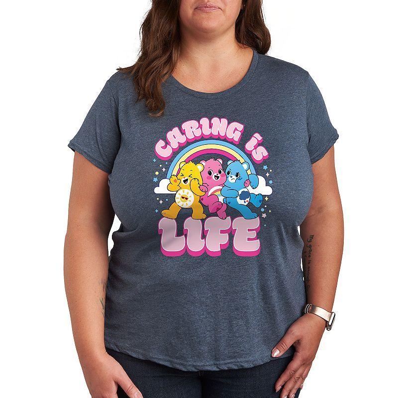 Plus Care Bears Caring Is Life Graphic Tee, Women's, Size: 2XL, Blue Grey Product Image