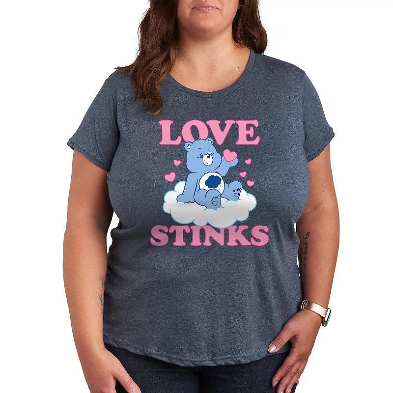 Plus Care Bears Love Stinks Graphic Tee, Womens Heather Grey Product Image