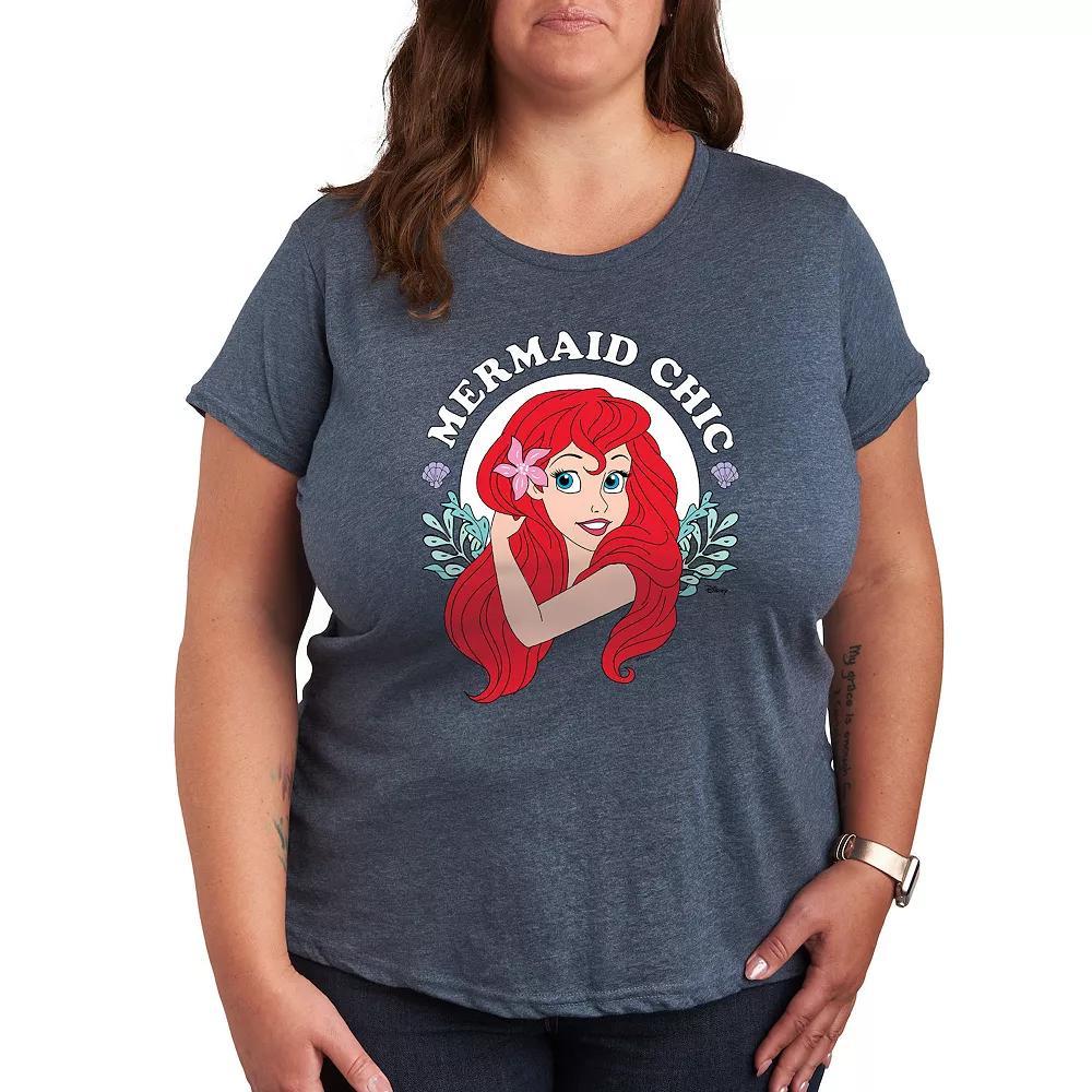 Disney Princess Ariel Plus Mermaid Chic Graphic Tee, Women's,  Product Image