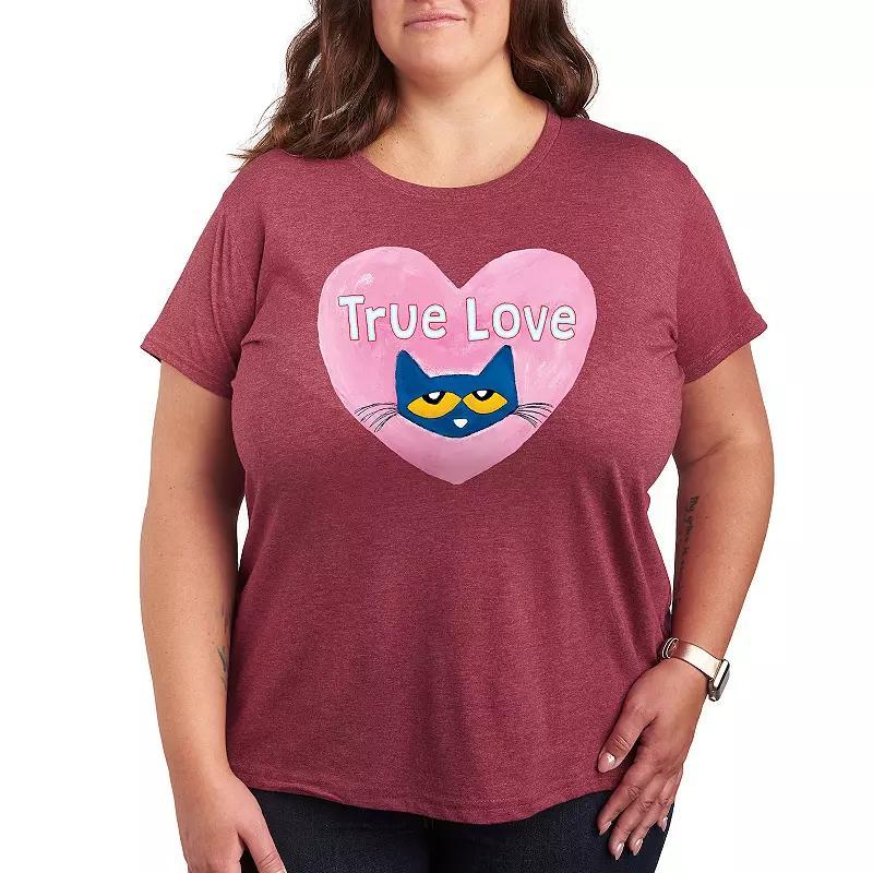 Plus Heart Trees Graphic Tee, Women's, Size: 4XL, Grey Dark Red Product Image