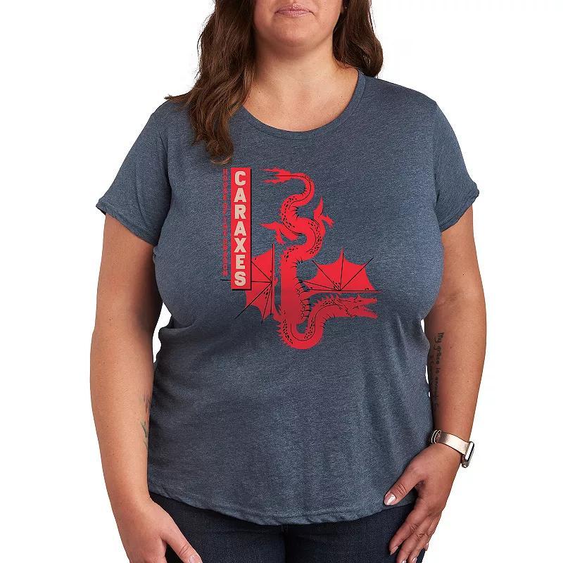 Plus House of the Dragon Caraxes Dragon Graphic Tee, Womens Heather Grey Product Image