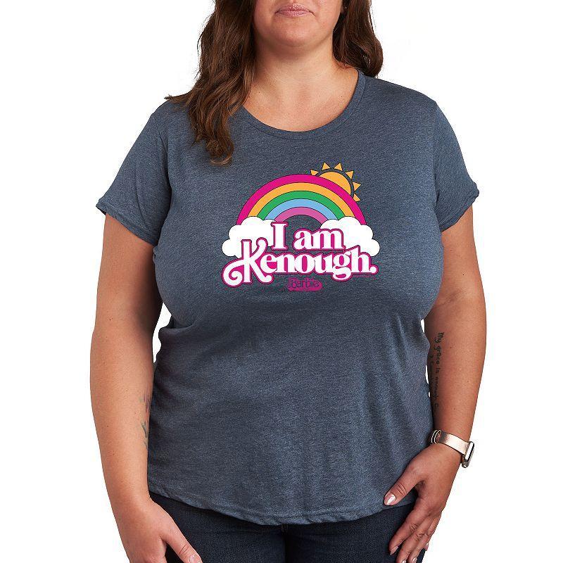 Plus Size Barbie The Movie Kenough Rainbow Graphic Tee, Womens Heather Grey Product Image