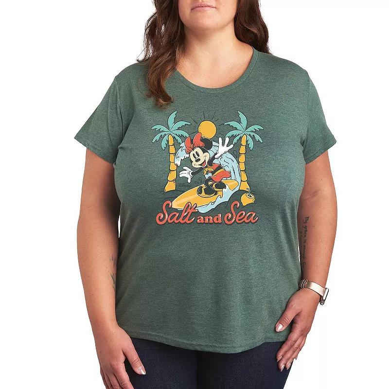 Disney's Minnie Mouse Plus Salt Sea Graphic Tee, Women's, Size: 2XL, Beige Product Image