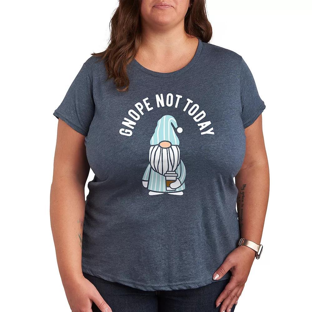 Plus Gnope Not Today Sleepy Gnome Graphic Tee, Women's,  Product Image