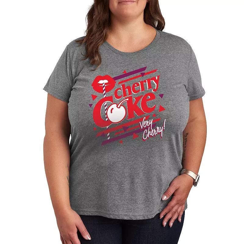 Plus Cherry Coke Very Cherry Graphic Tee, Women's, Size: 1XL, Grey Gray Product Image