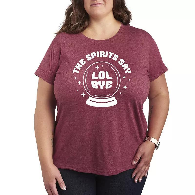 Plus Size Spirits Say LOL Bye Graphic Tee, Women's, Size: 2XL, Grey Gray Product Image