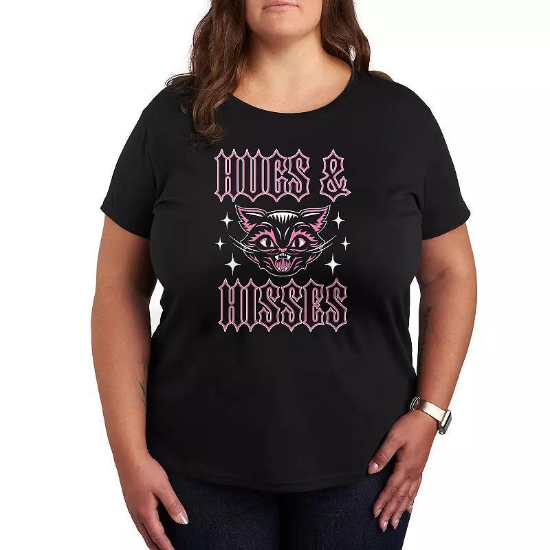 Plus Size Hugs & Hisses Cat Graphic Tee, Womens Product Image