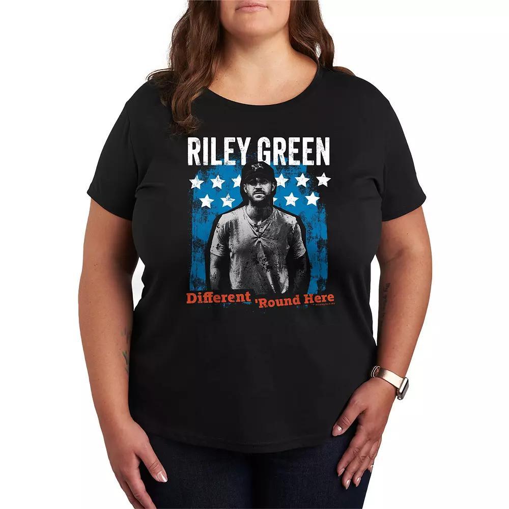 Plus Size Riley Green Different Round Here Graphic Tee, Women's, Size: 3XL, Black Product Image